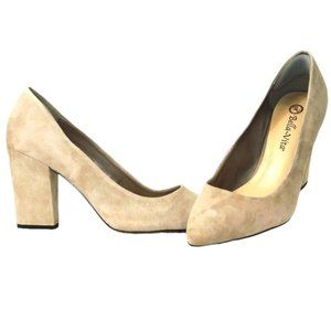 Bella Vita 'Nara' Beige Suede Block Heel Pump